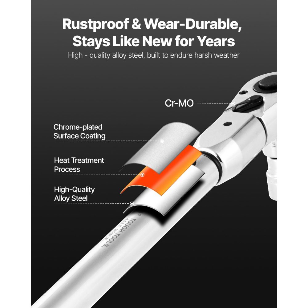 Click Torque Wrench Set (Adjustable) with 1/2" Drive 27.1-216.8N.m, Two Way Torque Wrench Set with Dual Range Scales, 72 Teeth ±3% High Precision for Car Repair