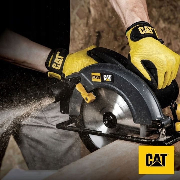 Scie circulaire manuelle CAT DX59 1400 W 185 mm, ponceuse excentrique sans balais, kit CAT DX42B 18 V 125 mm, avec batterie et chargeur