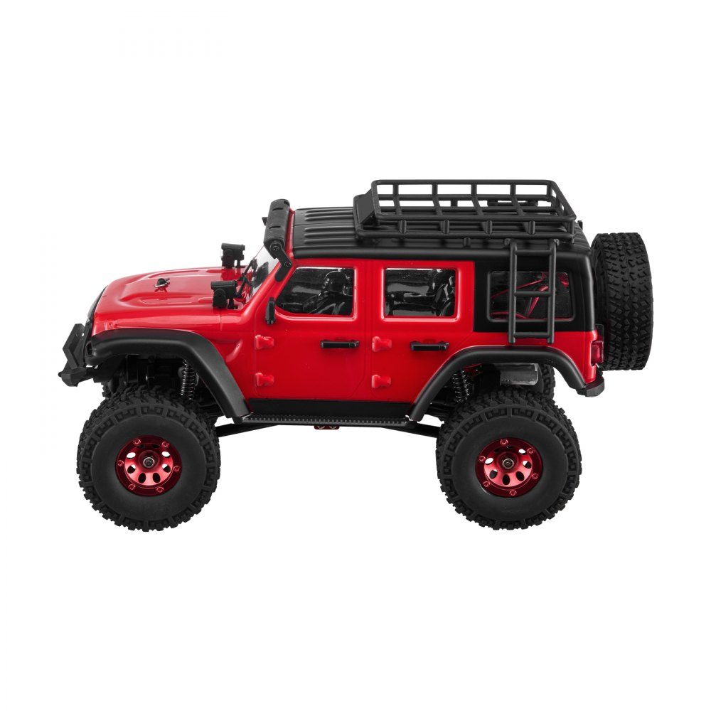Remote control car, 1:24 scale RC car, all-terrain 4x4 off-road vehicle with full lighting and 2 rechargeable batteries, 2-speed hobby racing car as a gift for children aged 14 and over