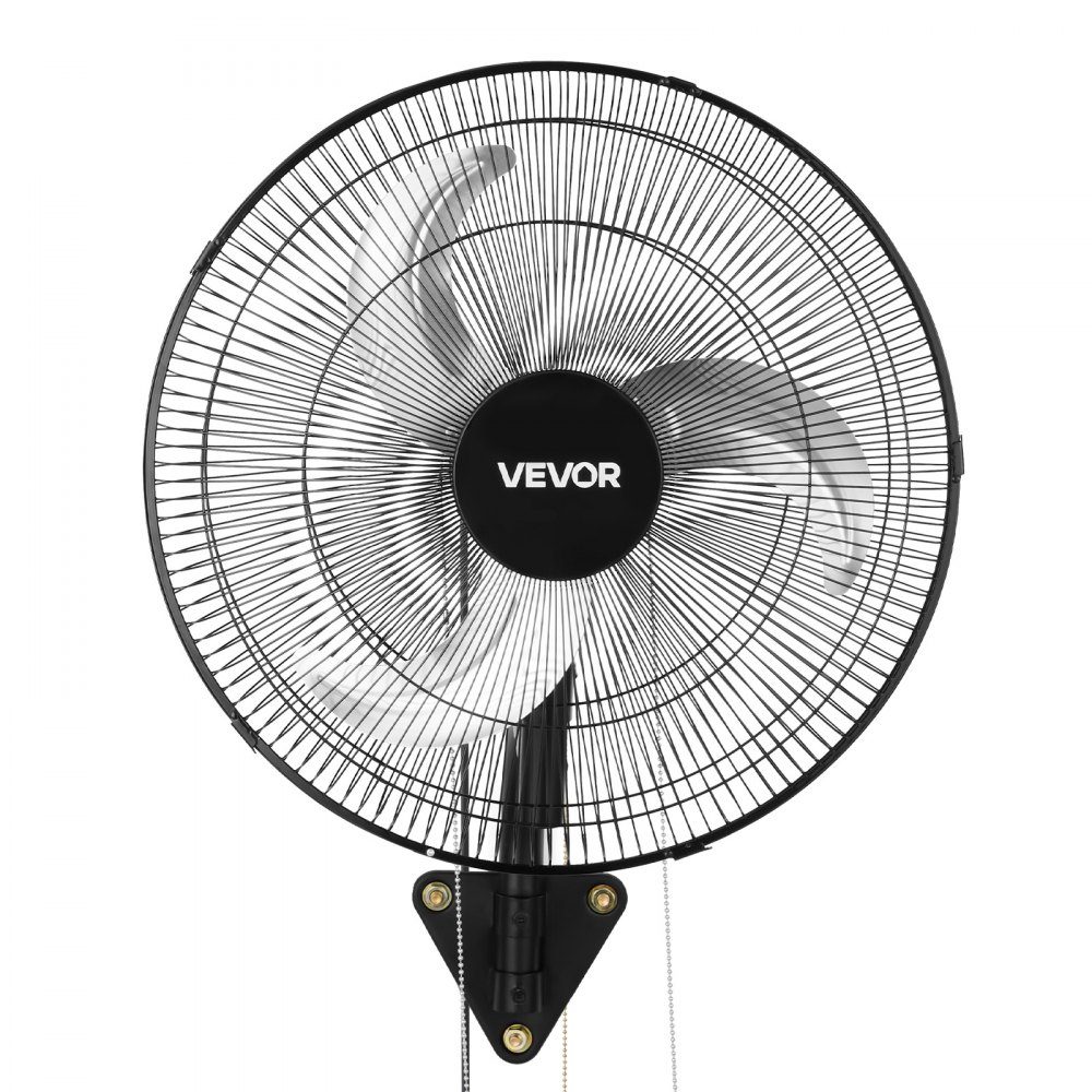 59W Industrial Wall Fan 20" 6.5m/s Oscillating Wall Fan with 3 Levels and Adjustable Tilt Angle Commercial Industrial Fan for Workshop Garage Warehouse Gym Black