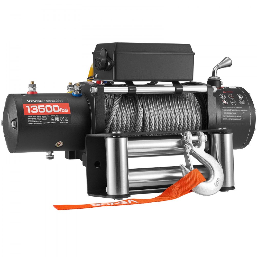 Elektrische Winde, 6100 kg, 12 V DC, elektrische Winde mit 24 m Seil, kabellose und kabelgebundene Fernbedienung, IP55-Offroad-Winde zum Ziehen von SUV, Jeep, Anhänger, Boot, Geländefahrzeug Elektrische Winde, 6100 kg, 12 V DC, elektrische Winde mit 24 m Seil, kabellose und kabelgebundene Fernbedienung, IP55-Offroad-Winde zum Ziehen von SUV, Jeep, Anhänger, Boot, Geländefahrzeug