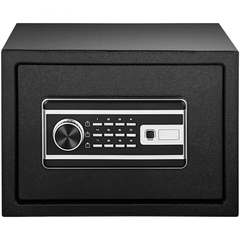 Safe 0.0227 m³, furniture safe 10kg load capacity, wall safe black dustproof with fingerprint code digital keyboard key 4 locking systems security safe apartment hotel office