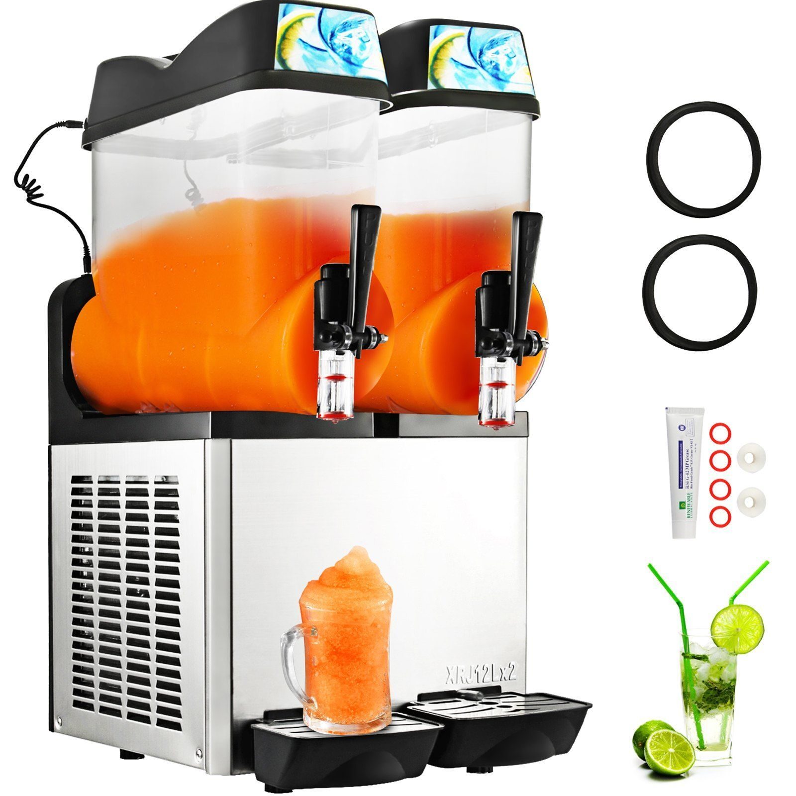 Bistro Restaurant Commercial Slush Ice Cream Machine Stainless Steel Ice Cream Maker 24L Slushy Machine