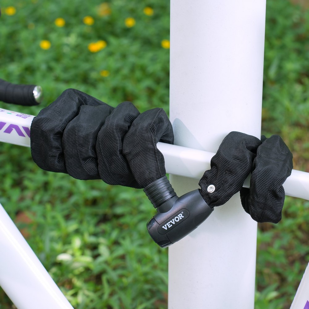 Combinatiekettingslot van 1,8 m, fietskettingslot met 4 sleutels, robuuste anti-diefstal fietssloten met hoge veiligheid, perfect voor fiets, motorfiets, scooter, fietsdeur, hek, poort