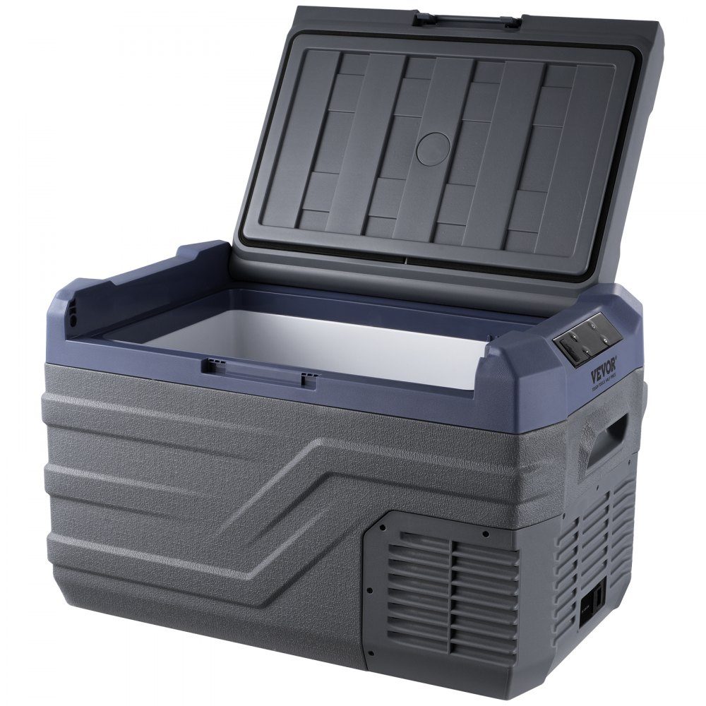 Car Fridge, 12V Car Fridge, Portable 30L Single Zone Freezer with Built-in Lighting, -20°C to 20°C, 12/24V DC and 100-240V AC Compressor Cooler for Outdoor, Camping, RV