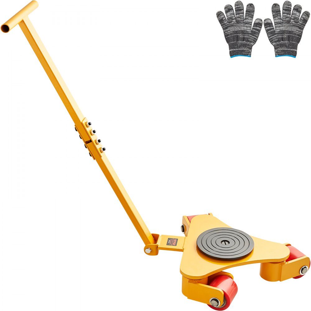 3T transport chassis with handle 425x335x116mm transport wheels made of carbon steel industrial roller with 3x 360° PU wheels roller Ф165x10mm swivel plate furniture transport aid transport roller