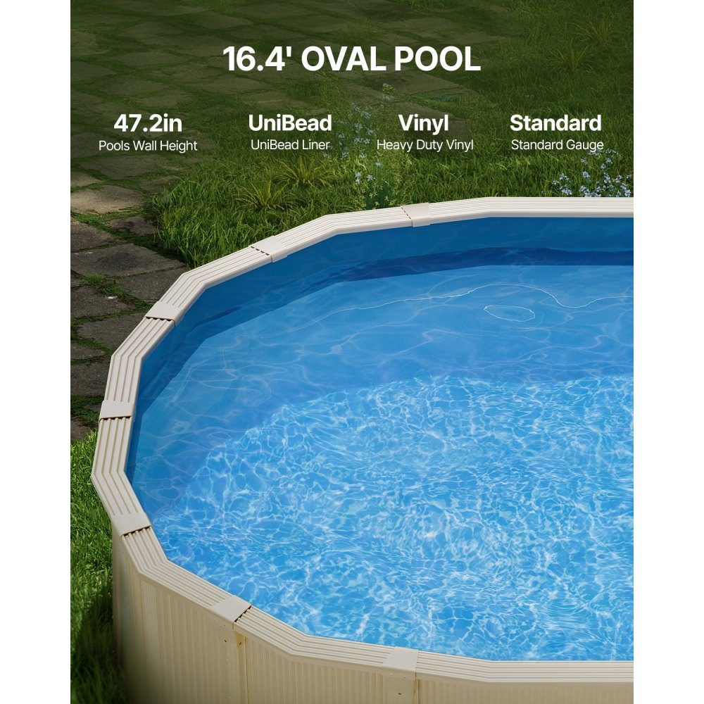 Ovale Poolfolie 500 x 300 x 120 cm, Innenfolie, Ersatzfolie, Innenabdeckung, Schwimmbadfolie, Folie aus Standard-Vinyl, verschleißfest, für Aufstellbecken mit 120 cm hohen Wänden, einfarbig