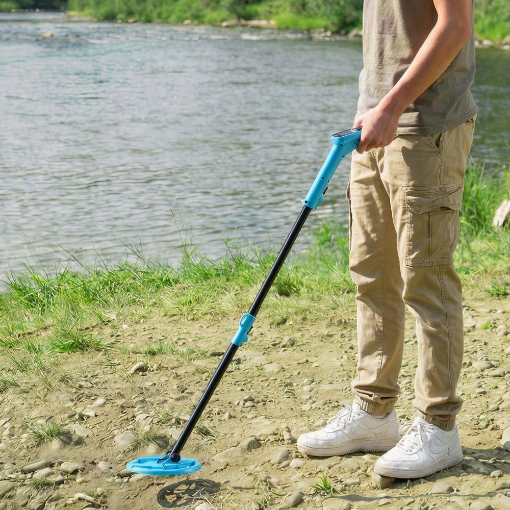 Détecteur de métaux 101,6 mm Détecteur d'or avec écran LCD 152,4 mm Bobine de recherche étanche IP68 Plage de recherche réglable de 65 à 92 cm pour l'exploration de l'or