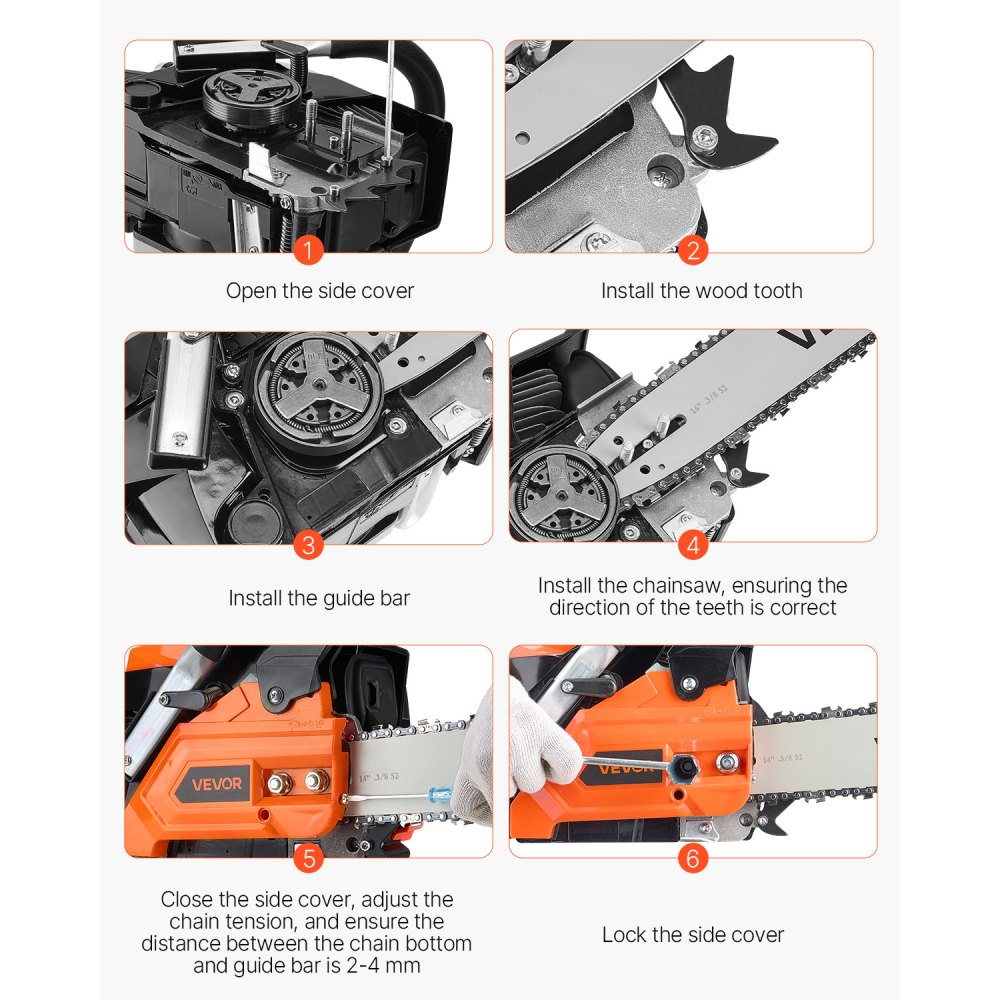 40-cc-Benzin-Kettensäge, 355-mm-Benzin-Kettensäge, 1,8-PS-Säge mit rutschfestem Griff, zwei Kraftstofftanks, Not-Aus-Funktion, max. 12.000 U/min, zum Fällen, Baumschneiden und Roden 40-cc-Benzin-Kettensäge, 355-mm-Benzin-Kettensäge, 1,8-PS-Säge mit rutschfestem Griff, zwei Kraftstofftanks, Not-Aus-Funktion, max. 12.000 U/min, zum Fällen, Baumschneiden und Roden