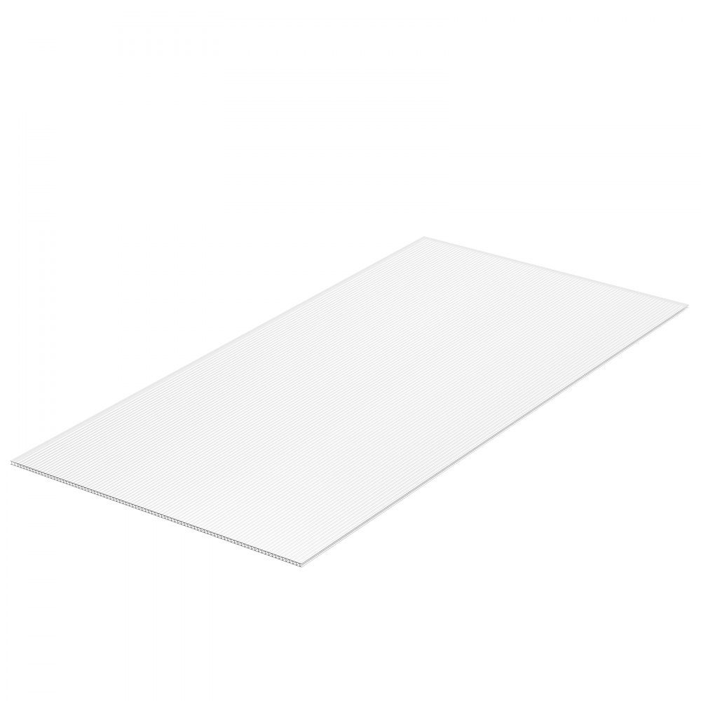 Set van 14 polycarbonaat kaspanelen, 1210 x 605 x 8 mm meerwandige panelen, waterdichte UV-beschermde gegolfde holle kamerpanelen, slagvaste transparante dakpanelen voor kas/tuin