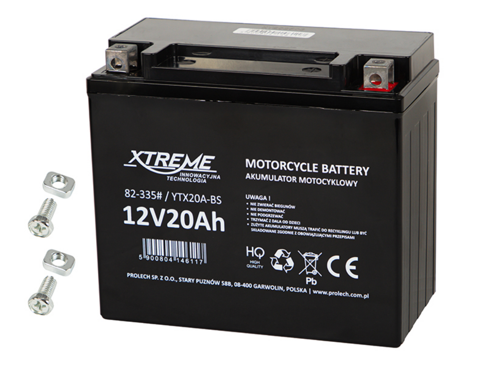 XTREME 12V 20Ah 270A SANS ENTRETIEN YTX20A-BS L+ – Art.-Nr. 82-335# – Art.-Nr. HT-47066