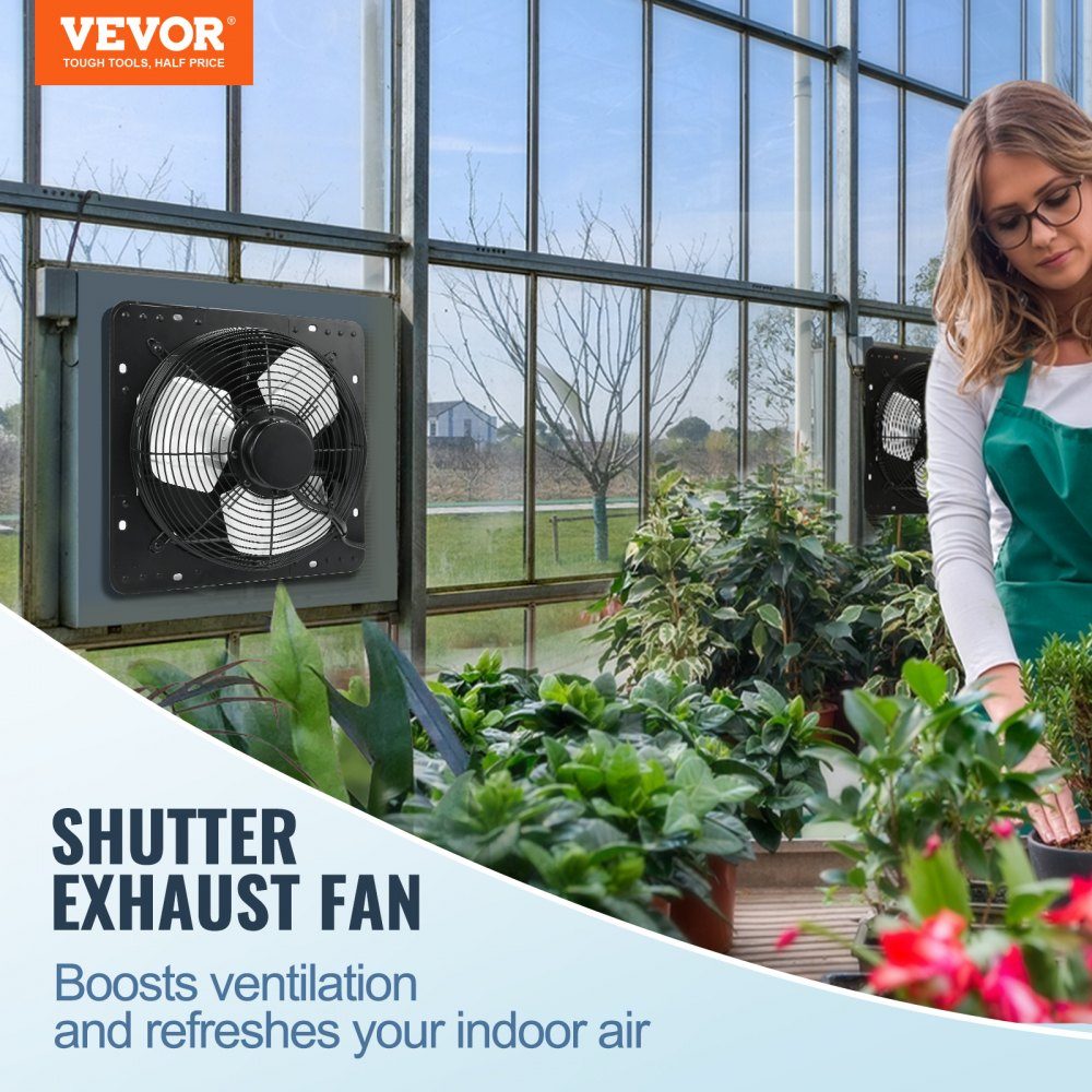 Exhaust Fan 305mm Temperature and Humidity Controller EC Motor 904 CFM Variable Speed ​​Control Wall Fan Ventilation and Cooling for Greenhouses Garages