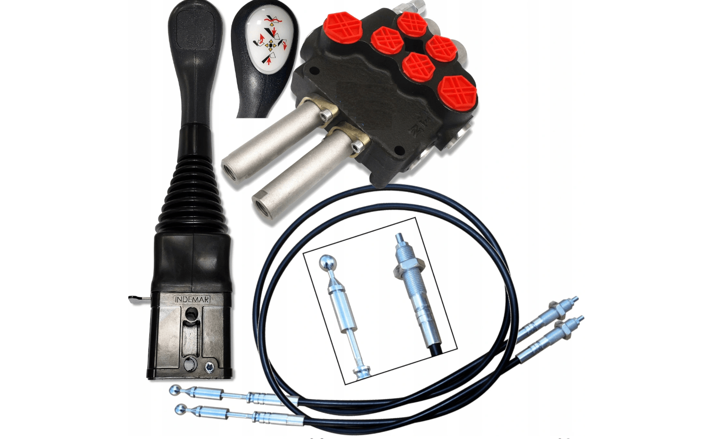 Premium hydraulic valve hydraulic distributor 2 SEK 80L SET joystick bowden cable front loader Premium hydraulic valve hydraulic distributor 2 SEK 80L SET joystick bowden cable front loader
