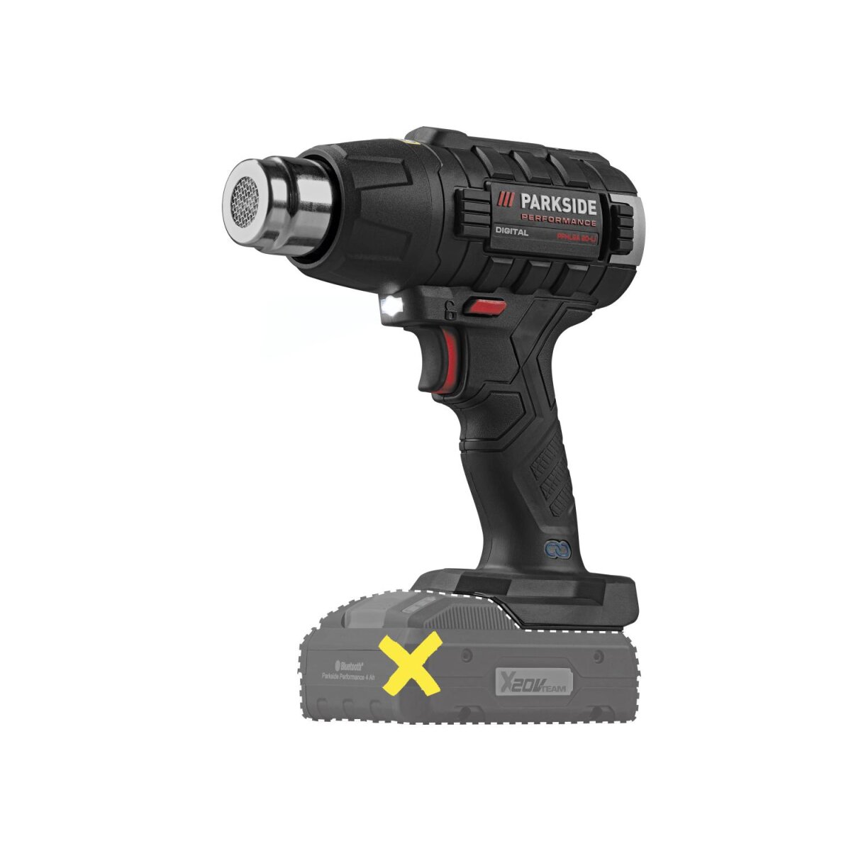 Bezprzewodowa dmuchawa gorącego powietrza PARKSIDE PERFORMANCE® 20 V »PPHLGA 20-Li A2«, sprawna bez akumulatora i ładowarki Bezprzewodowa dmuchawa gorącego powietrza PARKSIDE PERFORMANCE® 20 V »PPHLGA 20-Li A2«, sprawna bez akumulatora i ładowarki