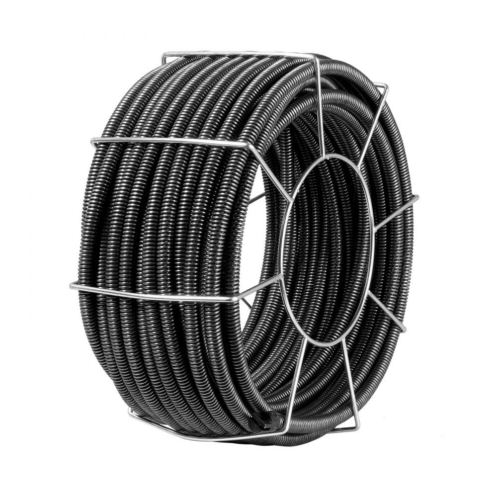 Kabel do czyszczenia rur 30 m x 19 mm, kabel do czyszczenia rur wykonany ze stali i 4 obcinaki do rur od 100 do 200 mm, kabel do czyszczenia rur z rdzeniem wewnętrznym do zlewów, odpływów podłogowych, toalet
