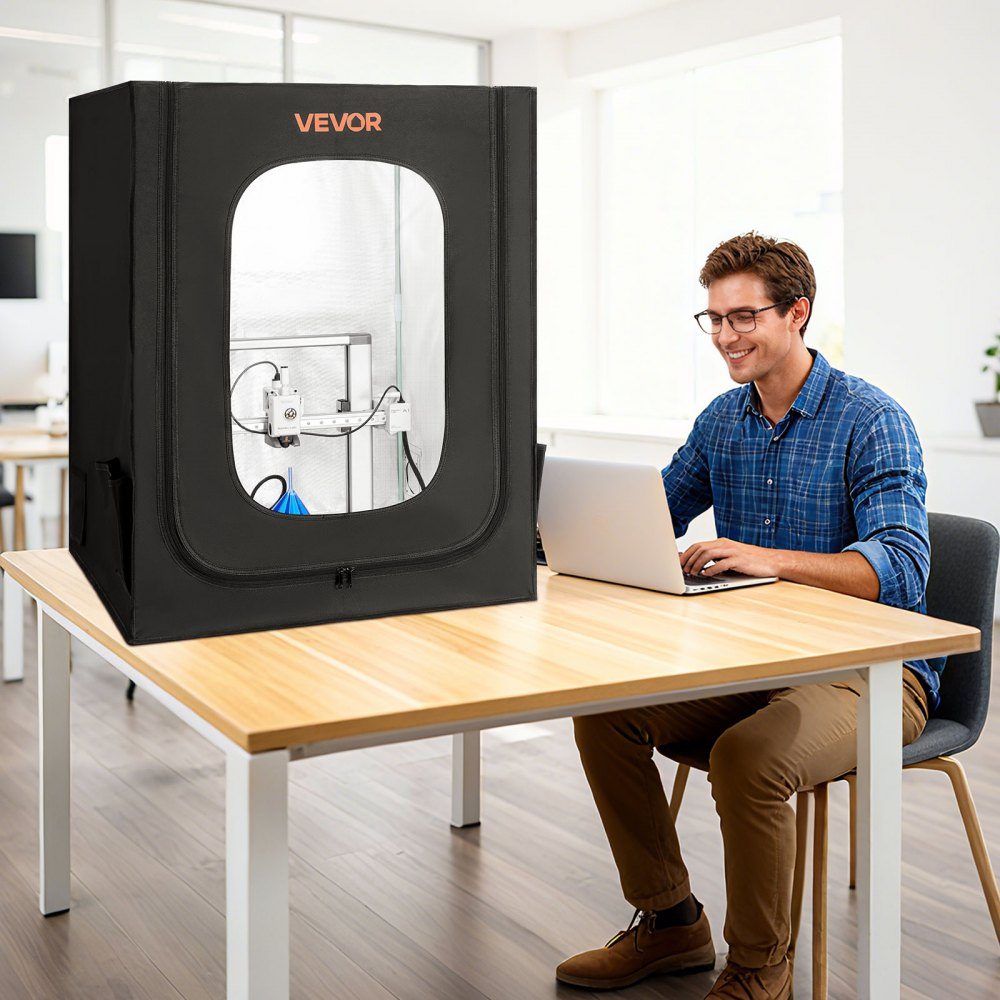 3D printer enclosure printer tent (70x75x90 cm), dustproof & waterproof protective cover with constant temperature & LED lighting, compatible with common models of Creality/ELEGOO/Anycubic