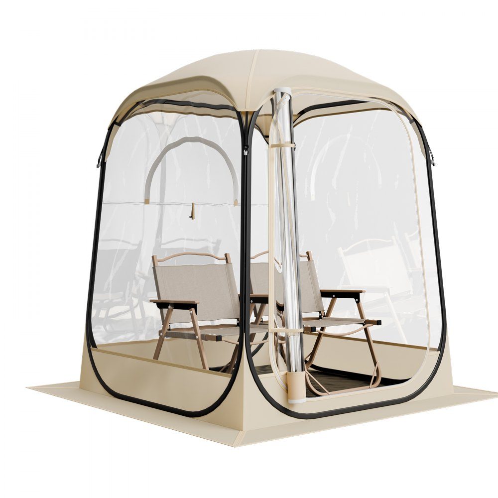 Tente transparente 127 x 127 x 170 cm Tente pop-up pour 1 à 2 personnes Tente de sport avec tapis de sol et couverture supérieure Tente à bulles extérieure Abri de camping pour événements Pêche Acclamations