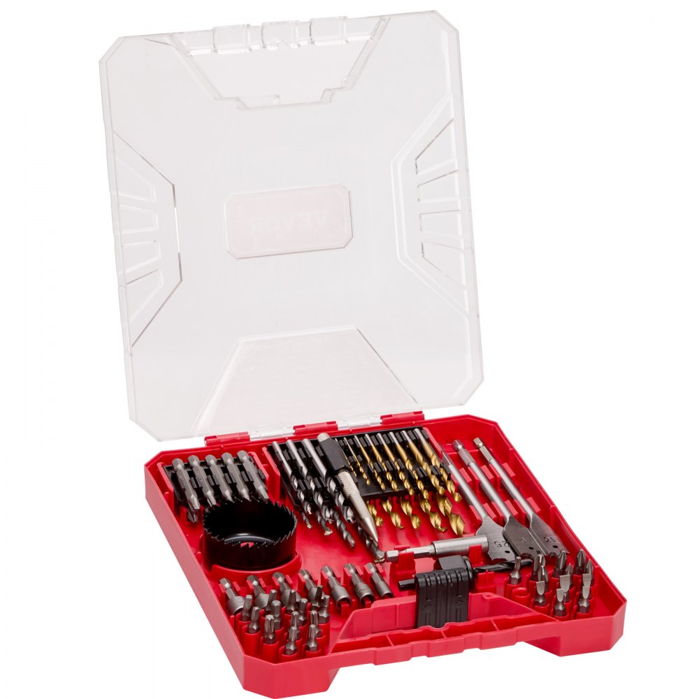 EVOR screw extractor Borher set 70 pieces, screwdriver set, screwdriver set suitable for drilling and screwing in wood, metal and cement, drill sets combination set sorted in an organized carrying case EVOR screw extractor Borher set 70 pieces, screwdriver set, screwdriver set suitable for drilling and screwing in wood, metal and cement, drill sets combination set sorted in an organized carrying case