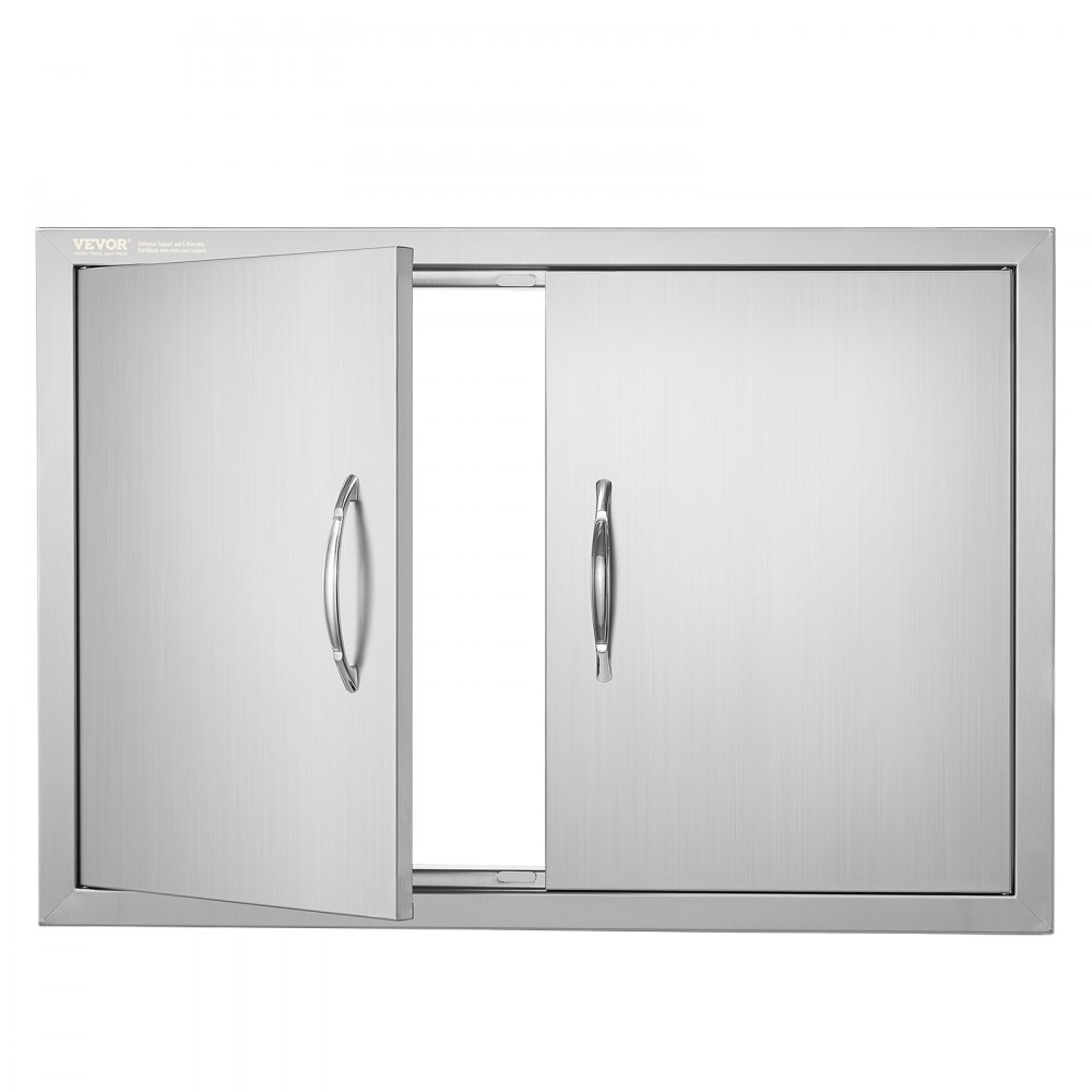 Grill Access Door, 774 x 533 mm, Double Outdoor Kitchen Door, Flush Mounted Stainless Steel Door, Vertical Wall Door with Handles, for Grill Island, Grill Station, Outdoor Cabinet Grill Access Door, 774 x 533 mm, Double Outdoor Kitchen Door, Flush Mounted Stainless Steel Door, Vertical Wall Door with Handles, for Grill Island, Grill Station, Outdoor Cabinet