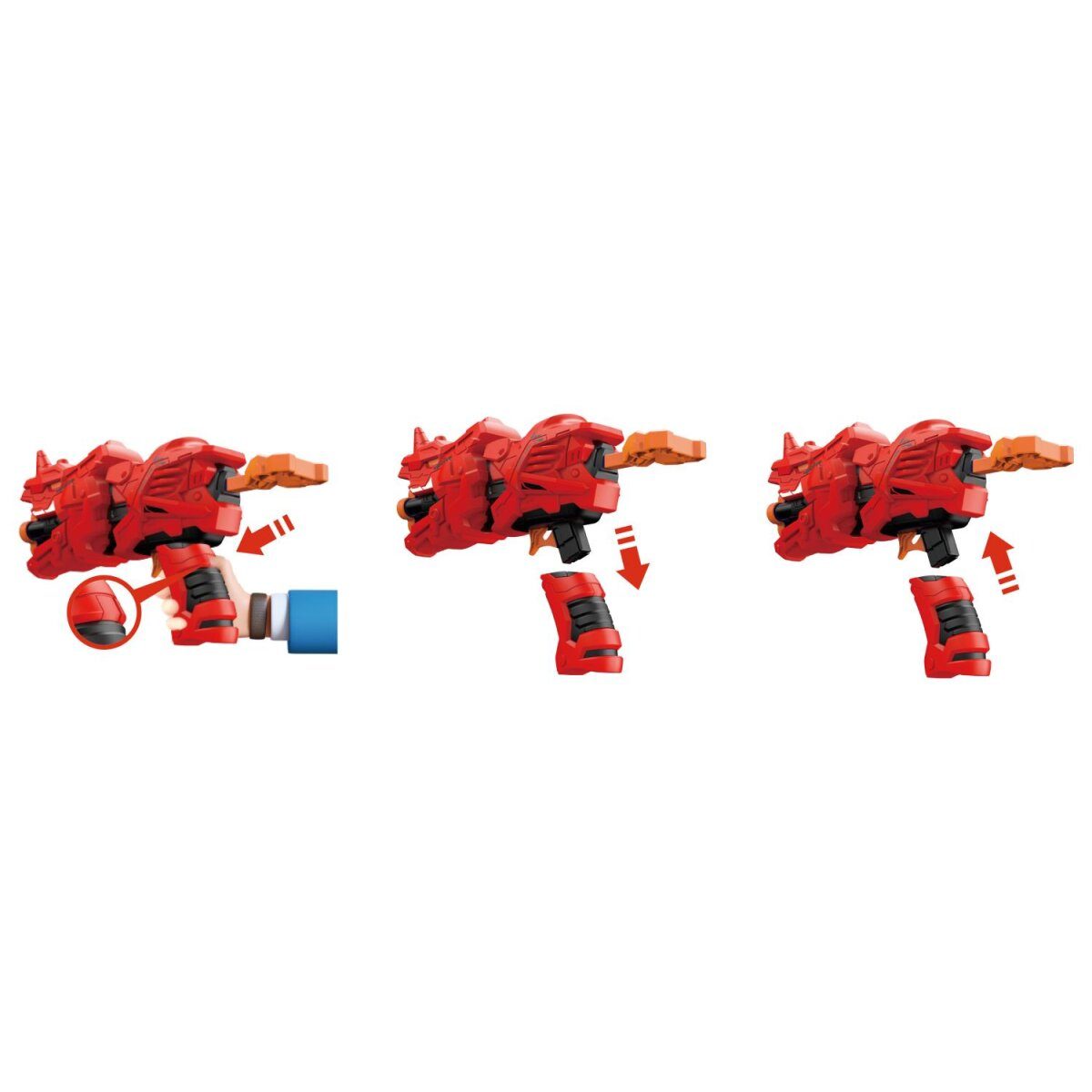 Playtive Soft Dart Gun Dinosaurier inklusive 10 Schaumstoffdarts (rot)