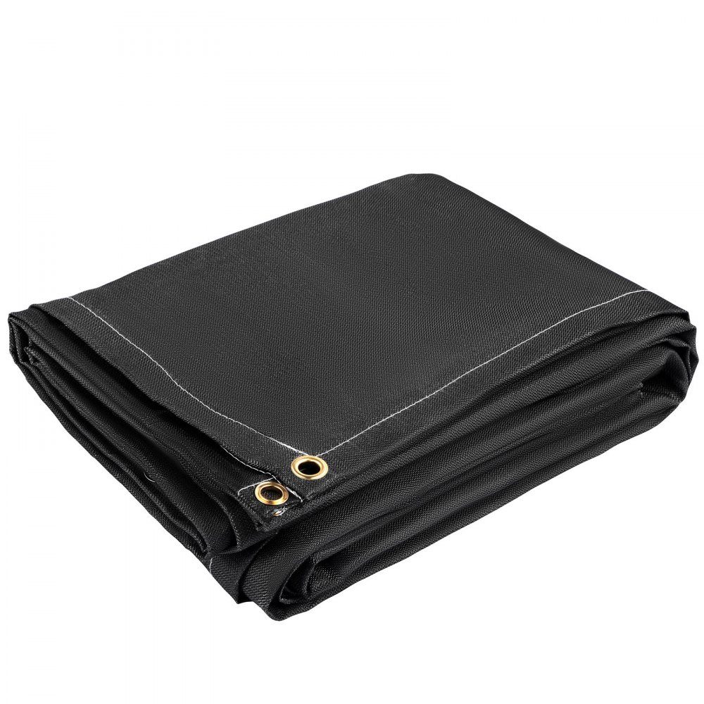 Welding Blanket, 2 Pack Welding Blankets, 8x10ft Fire Blanket, 1022°F Flame Retardant Blanket, Black Fire Emergency Blankets, Fire Retardant Fiberglass Blanket with 12 Brass Grommets