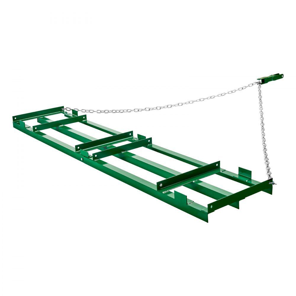 Schleppegge, 2435 x 500 x 100 mm, Wiesenegge mit verstellbaren Stangen und 183 cm Kette, Wiesenschleppe für Geländefahrzeuge, UTVs, Traktoren, Rasenmäher, Gartenschleppgerät