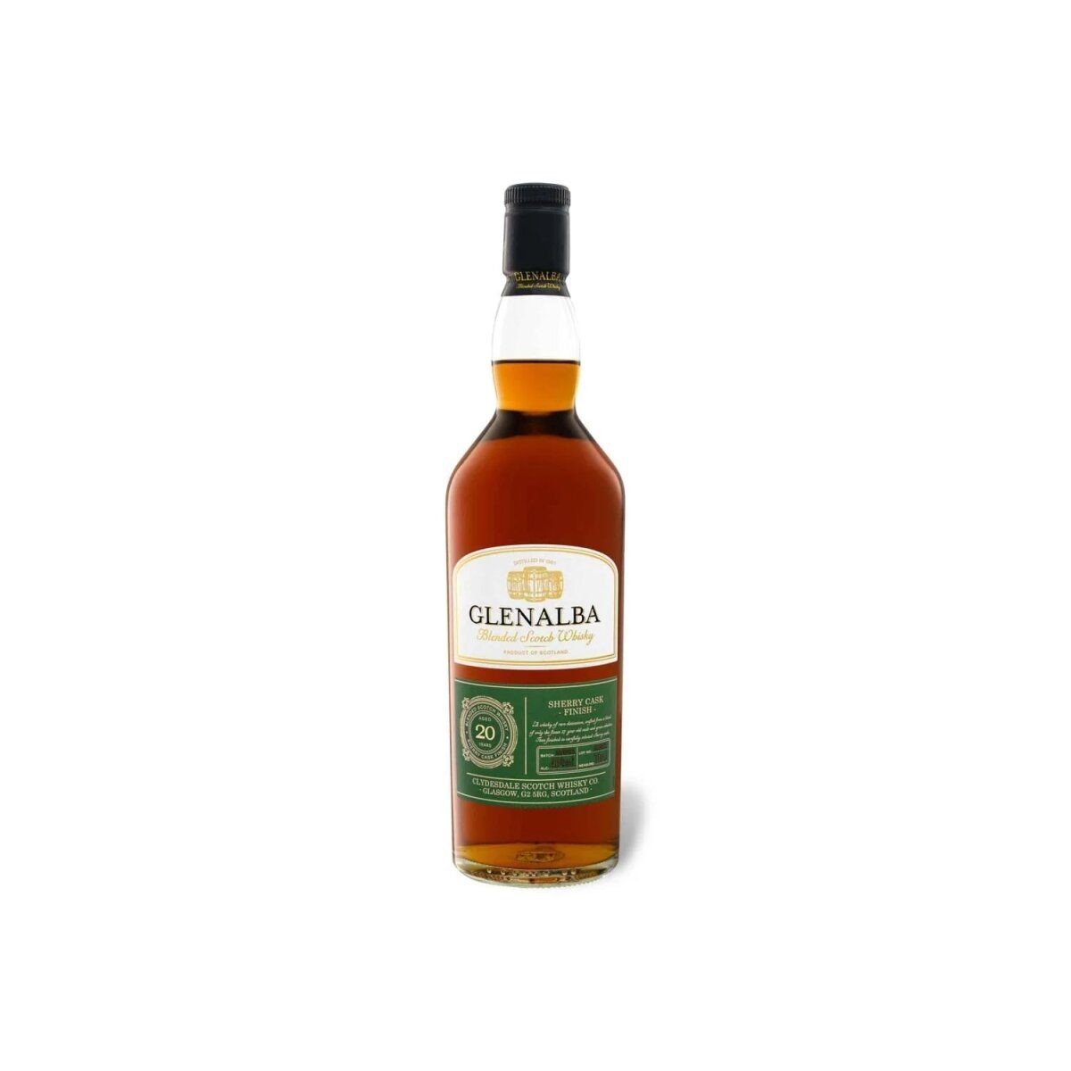 Glenalba Blended Scotch Whisky Sherry Cask Finish 20 Jahre 40 % Vol