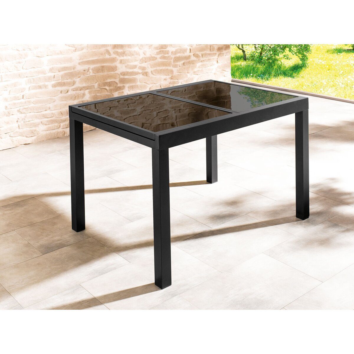 Gartentisch Aluminium schwarz ausziehbar