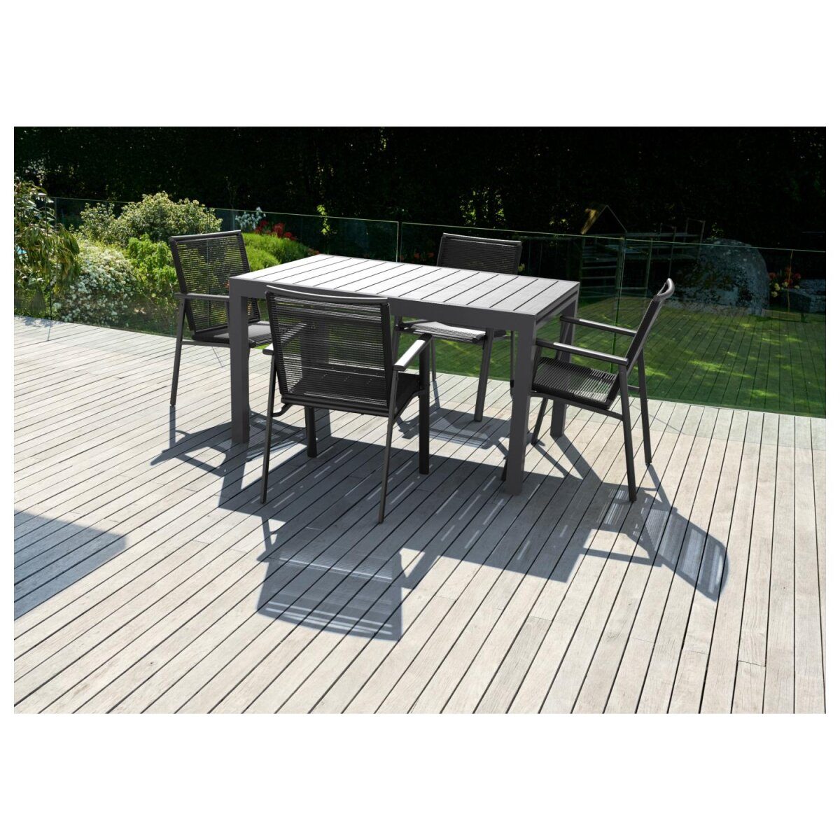 LIVARNO HOME table de jardin en aluminium « Miami », extensible, anthracite bon