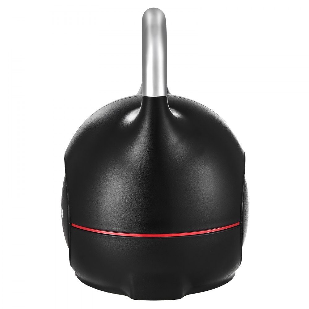 Kettlebell regulowany Kettlebell z 7 poziomami obciążenia (2/5/8/11/14/17/20 kg), hantle wahadłowe wykonane z ABS + odlewanego ciśnieniowo aluminium, do treningu siły chwytu, treningu całego ciała, treningu przekrojowego, czarny