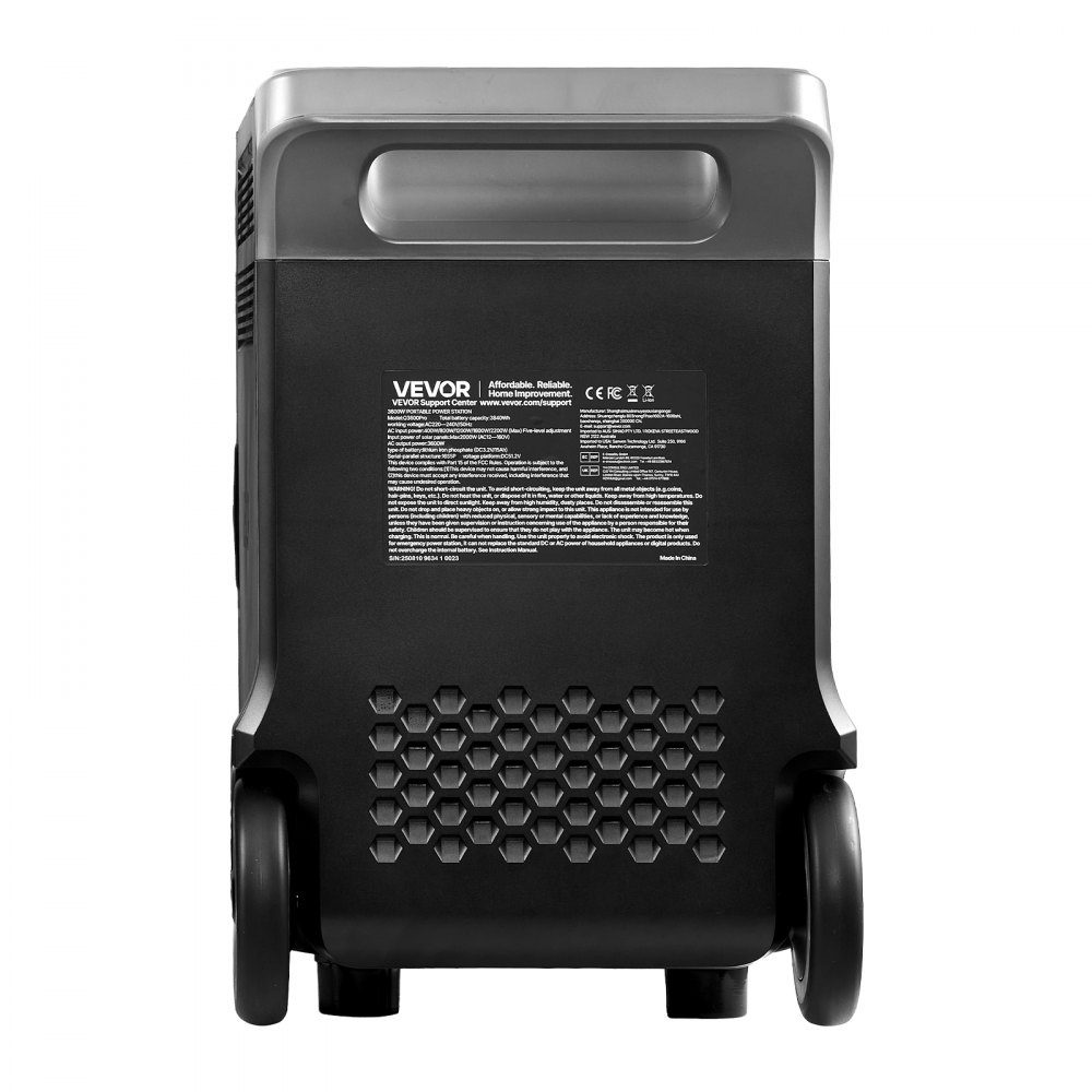 Portable Power Station 3600 W 3840 Wh Solar Generator with 10 Output Ports, 6 Adjustable Input Powers, LiFePO4 Battery Backup (Solar Panel NOT Included)