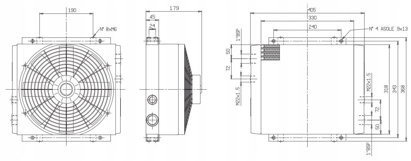 Hydraulikölkühler ST60 mit Lüfter + Originalsockel 24V