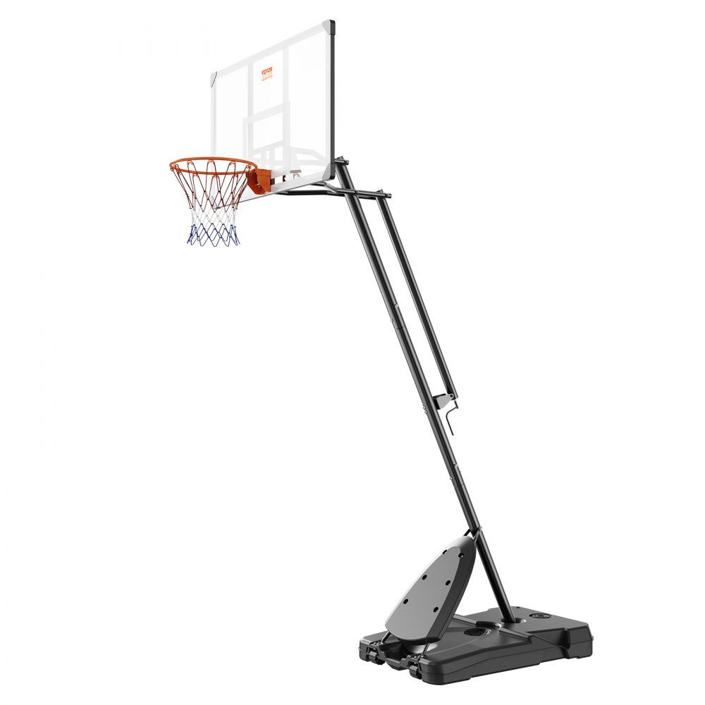 Basketbalring Outdoor basketbalring met standaard 232-305 cm in hoogte verstelbaar, draagbare basketbalstandaard met wielen, basketbalset voor kinderen en volwassenen, standaard en vulbare basis, zwart