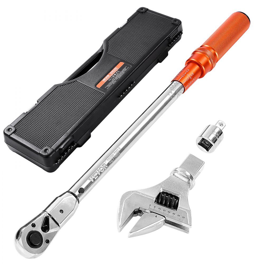Click Torque Wrench Set (Adjustable) with 1/2" Drive 27.1-216.8N.m, Two Way Torque Wrench Set with Dual Range Scales, 72 Teeth ±3% High Precision for Car Repair