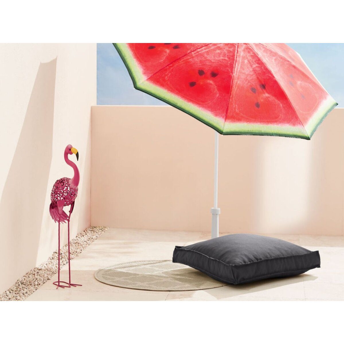 LIVARNO home Outdoor Bodensitzkissen, 60 x 60 cm, Anthrazit Gut