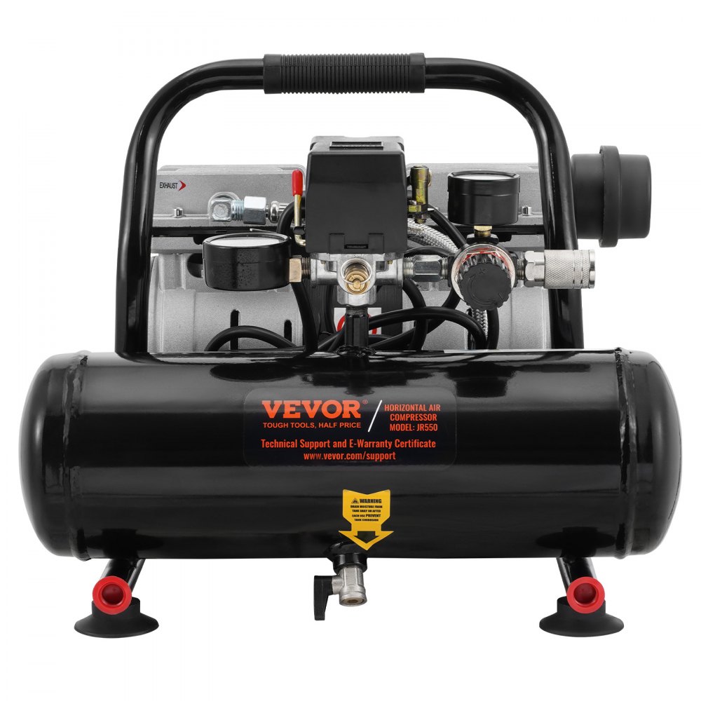 Luchtcompressor, stalen tank van 1 gallon, 1 pk, 1,5 CFM, 7 bar, olievrije luchtcompressor en maximale druk van 120 PSI, 68 dB, ultrastille draagbare compressor voor autoreparatie, bandenspanning, spuiten Luchtcompressor, stalen tank van 1 gallon, 1 pk, 1,5 CFM, 7 bar, olievrije luchtcompressor en maximale druk van 120 PSI, 68 dB, ultrastille draagbare compressor voor autoreparatie, bandenspanning, spuiten