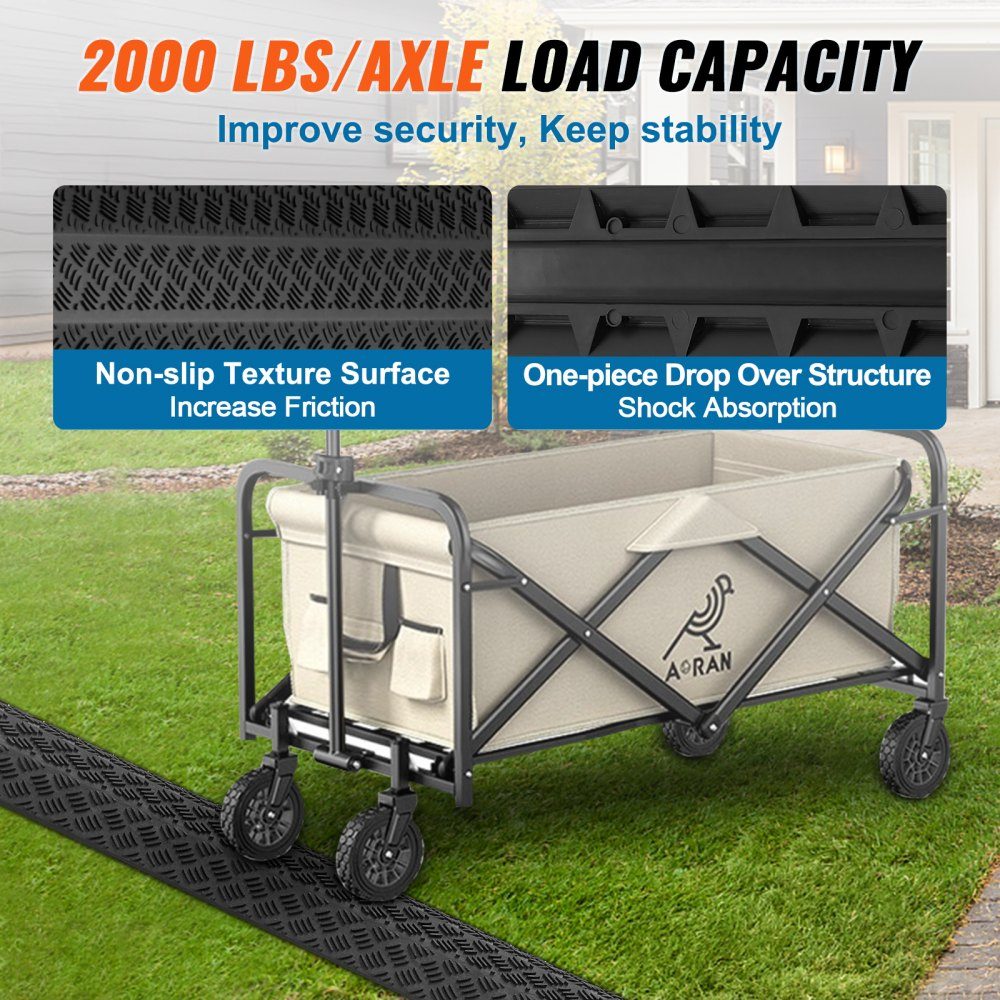 Paquet de 2 ralentisseurs 100x13x2cm, protection de câble de 2000lb, rampe de protection contre les chutes sur le couvercle de câble – Réf. HT-23242