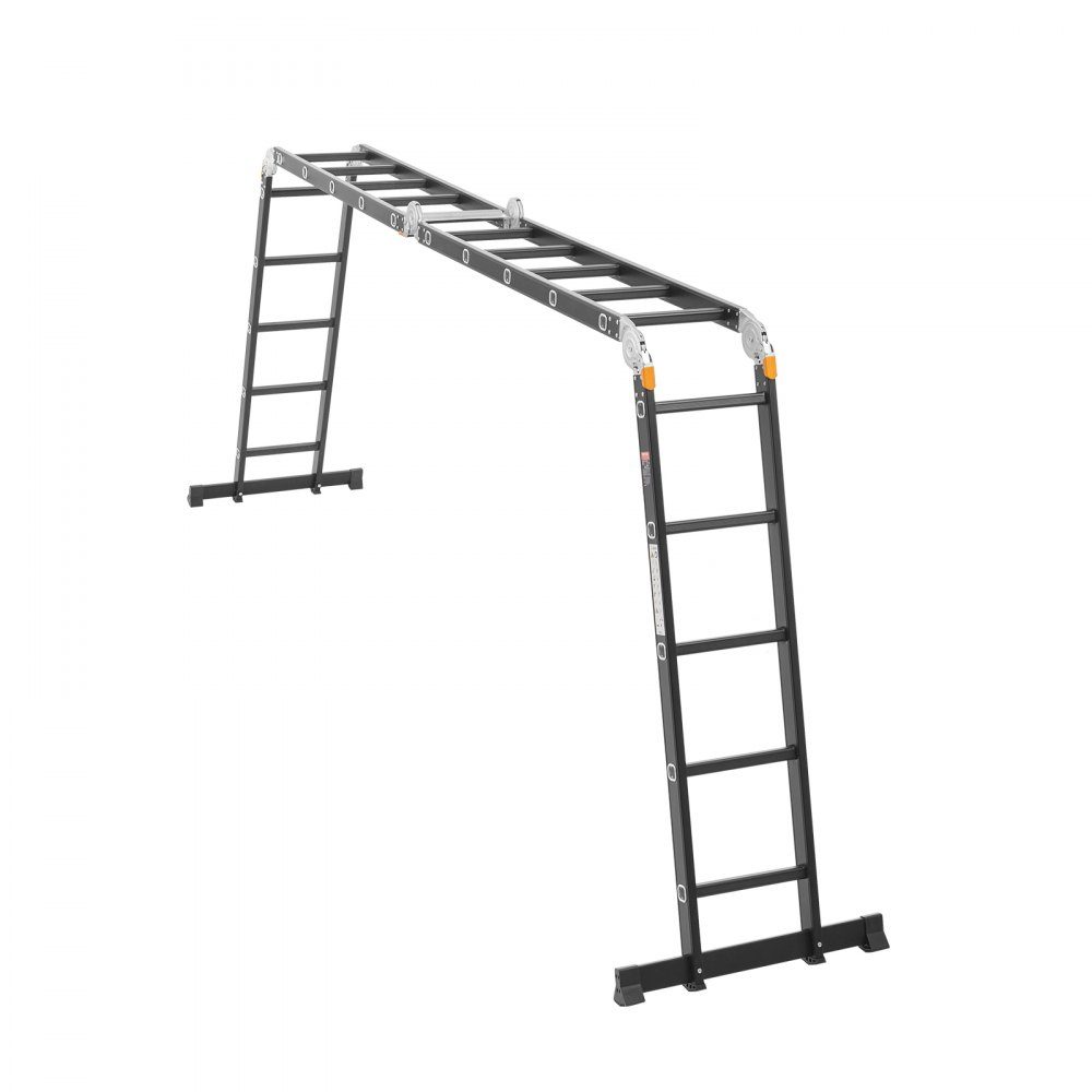 Mehrzweckleiter, 7-in-1-Multifunktionsleiter, A-Rahmen, 5-stufige Teleskopleiter, Leitergestell 5800 mm, verstellbare Hochleistungsleiter, 150 kg Tragfähigkeit für den Heimgebrauch im Freien