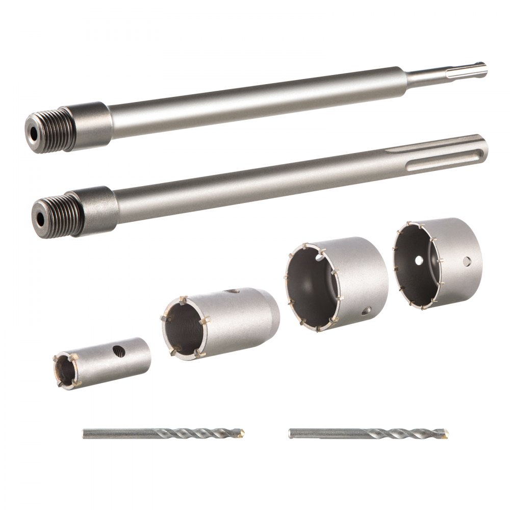 Betonbohrer-Set Lochsäge 11-teilig mit SDS Max/SDS Plus & 2 Zentrierbohrern, Steckbohrer, Senker-Kronenbohrer für Mauerwerk 30-100 mm, Ziegel, Beton, Zement, Steinwandmaterial Betonbohrer-Set Lochsäge 11-teilig mit SDS Max/SDS Plus & 2 Zentrierbohrern, Steckbohrer, Senker-Kronenbohrer für Mauerwerk 30-100 mm, Ziegel, Beton, Zement, Steinwandmaterial
