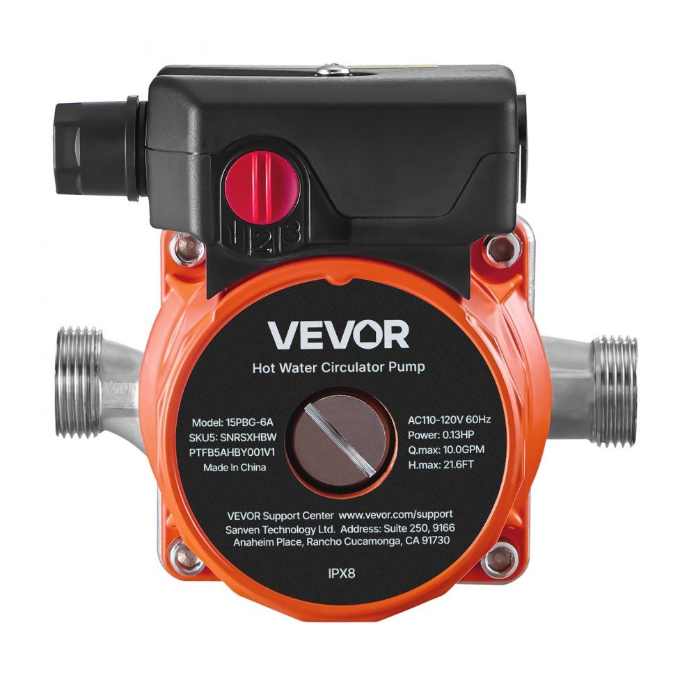 Circulation Pump 38L/min Instant Circulation Circulation Pump System 3 Speed ​​Control 100W AC 220-240V G3/4" to G1/2" Adapter Stainless Steel Head for Water Heater System