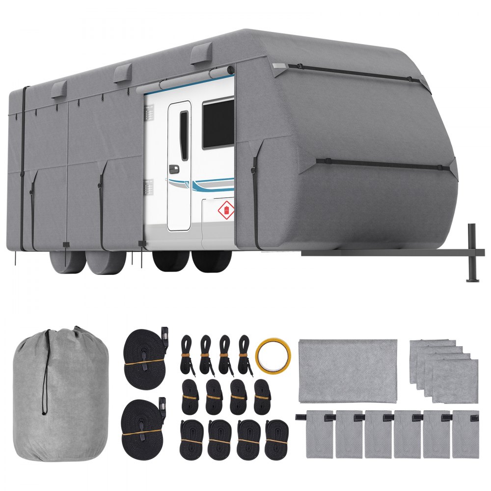 Caravanbeschermhoes voor caravans van 6,7 - 7,3 m, caravanhoes van vliesstof, waterdicht, winddicht, zonbestendig, universele caravanhoes met opbergtas, reparatiepleisters, riemen Caravanbeschermhoes voor caravans van 6,7 - 7,3 m, caravanhoes van vliesstof, waterdicht, winddicht, zonbestendig, universele caravanhoes met opbergtas, reparatiepleisters, riemen