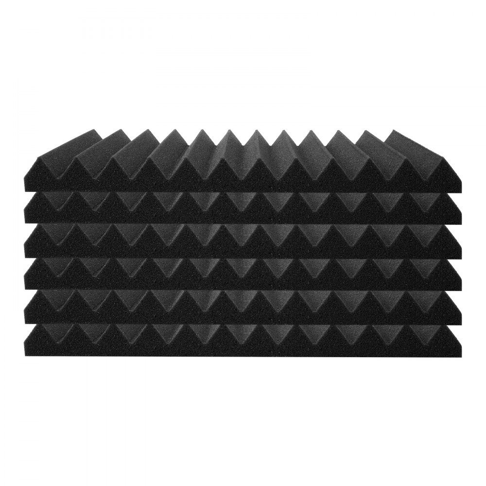 Akustikschaum-Akustikplatten, 80er-Set, 300 x 300 x 25 mm, hochdichte schalldichte Wandpaneele, Akustikplatten, Akustikschaummatten für Studiowände und -decken, schwarz