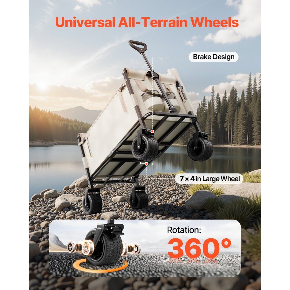 Chariot à bras, capacité de charge de 250 kg, chariot pliable 2 en 1, convertible en banc, chariot polyvalent avec poignée réglable, chariot d'extérieur pour courses, camping, jardinage