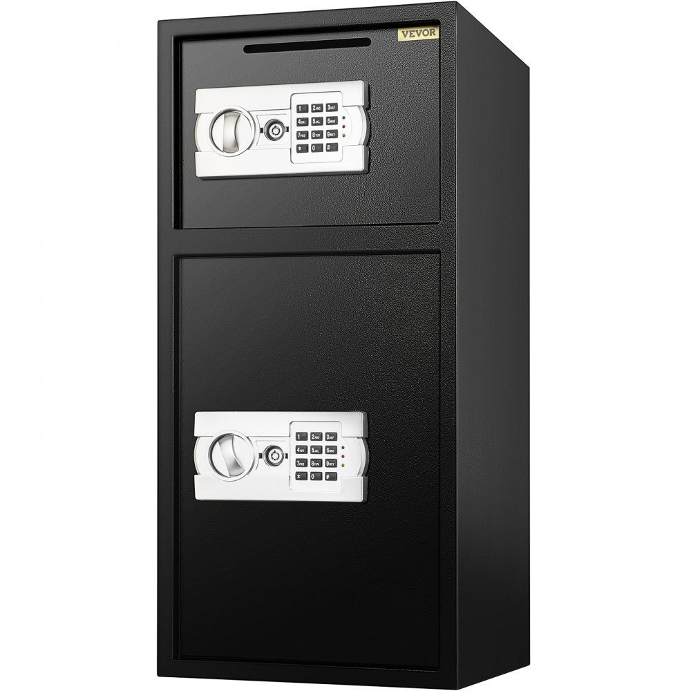 Coffre-fort avec clé, serrure électronique, coffre-fort 4 mm, avec serrure à combinaison, 74 L, coffre-fort en fer solide, coffre-fort pour meubles, serrure électronique avec construction en acier robuste