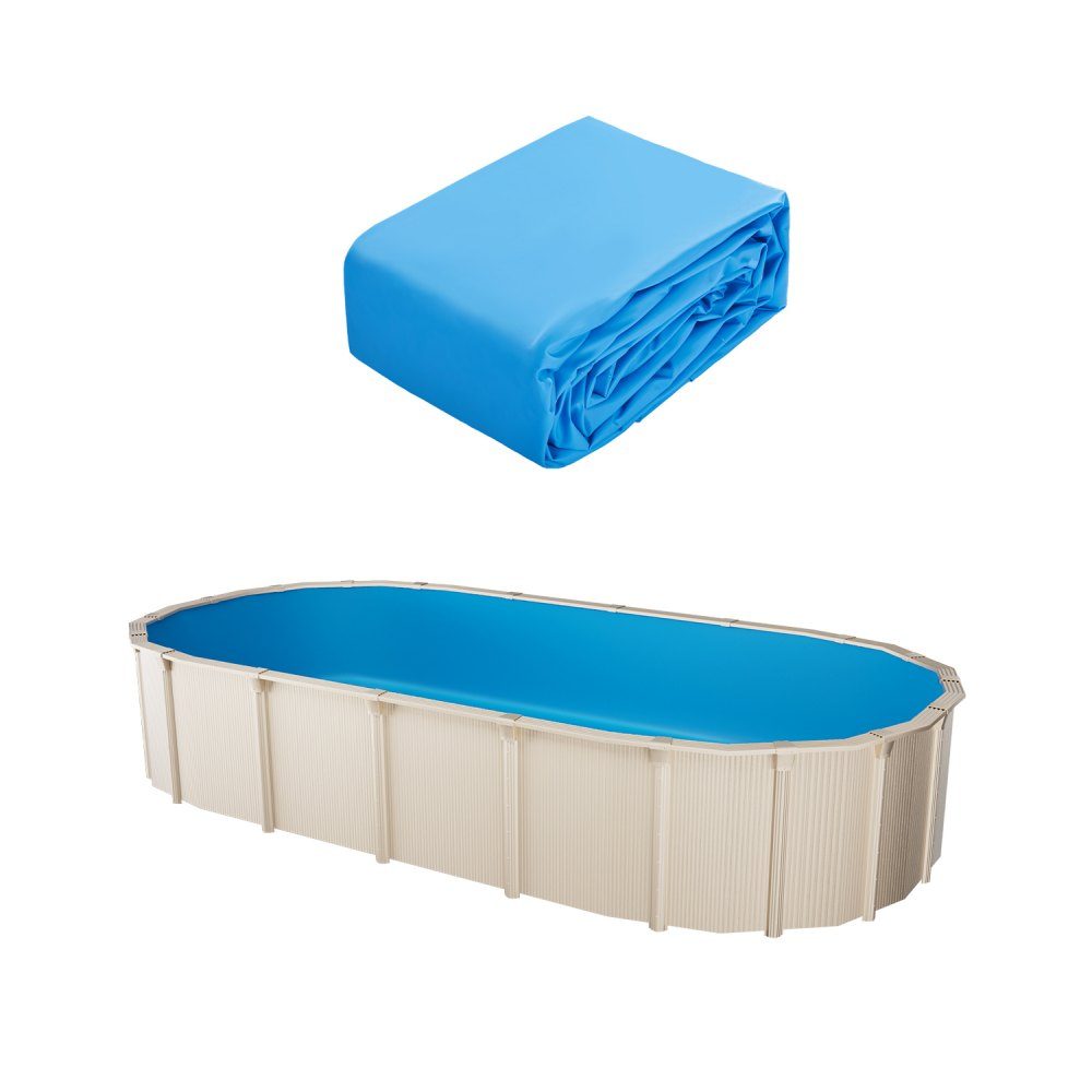Ovale zwembadfolie, 730x375x147 cm, binnenfolie, vervangingsfolie, binnenafdekking, zwembadfolie, vinylfolie in standaarddikte, slijtvast, voor bovengrondse zwembaden met 132 cm hoge wanden, vlak