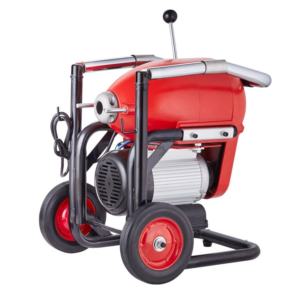 Pipe Cleaning Machine 120ft x 6/5in, 1100W Manual Feed Electric Pipe Cleaning Machine - with 6 Cutters and CW/CCW Control for 4" to 8" Pipes