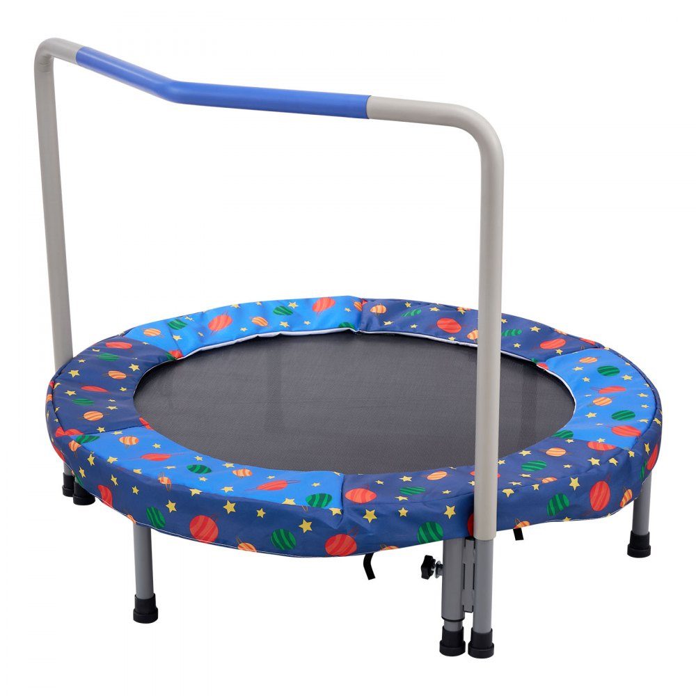 Kindertrampolin, Outdoor-Trampolin, 36 Zoll, faltbares Trampolin mit Griff, Rebounder-Trampolin, Gartentrampolin für Kleinkinder, Geburtstagsgeschenk für Kinder ab 3 Jahren, 100 kg Tragkraft, Blau