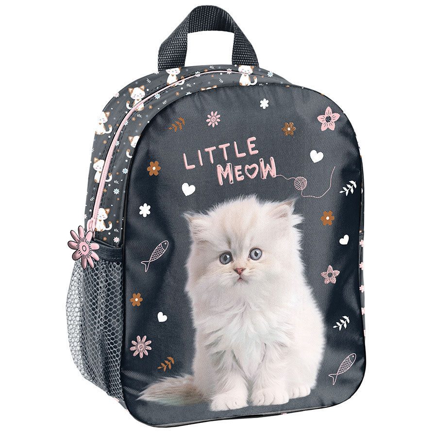 Petit sac à dos maternelle Kitty blanc avec chat