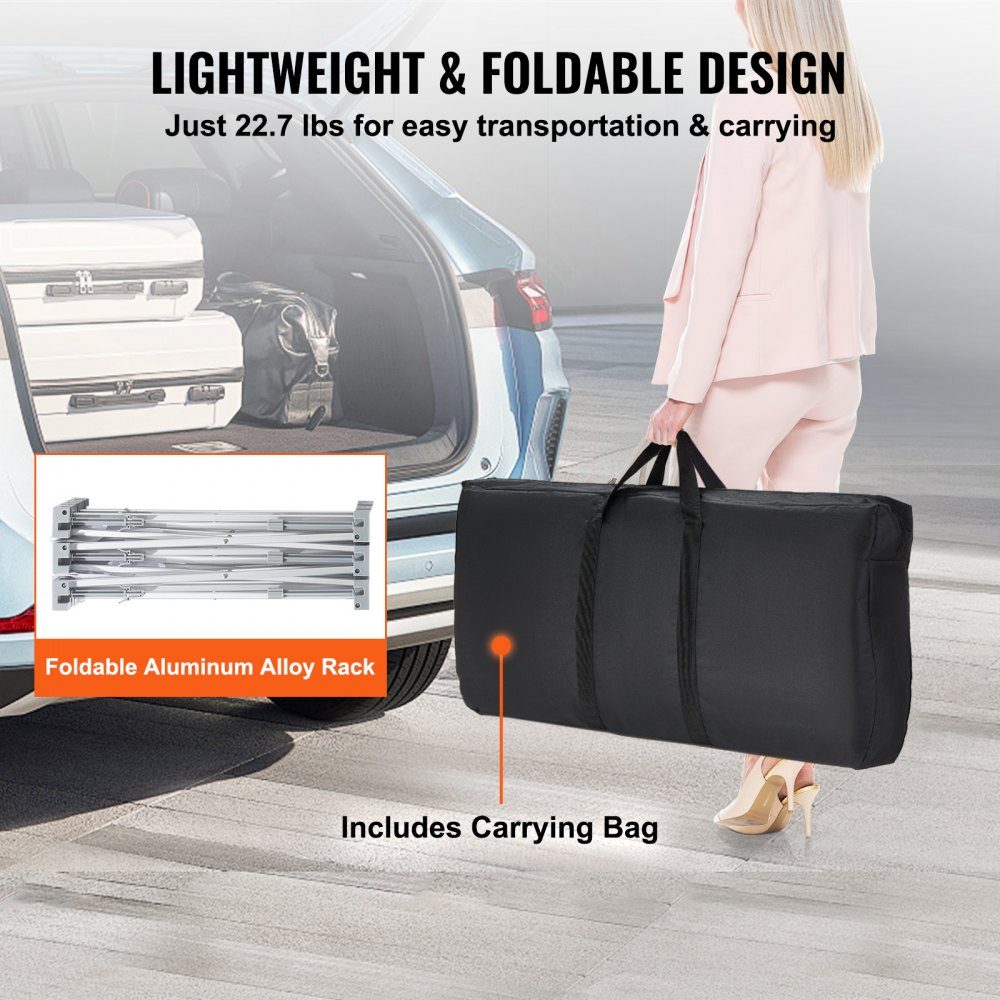 Tragbare Messetheke, Messetheke, 130 x 46,5 x 95 cm, Messestand, Ausstellungsthekenständer, faltbarer Promotion-Einzelhandels-Stehtisch, Pop-up-Podium mit Ablagefach, Tragetasche