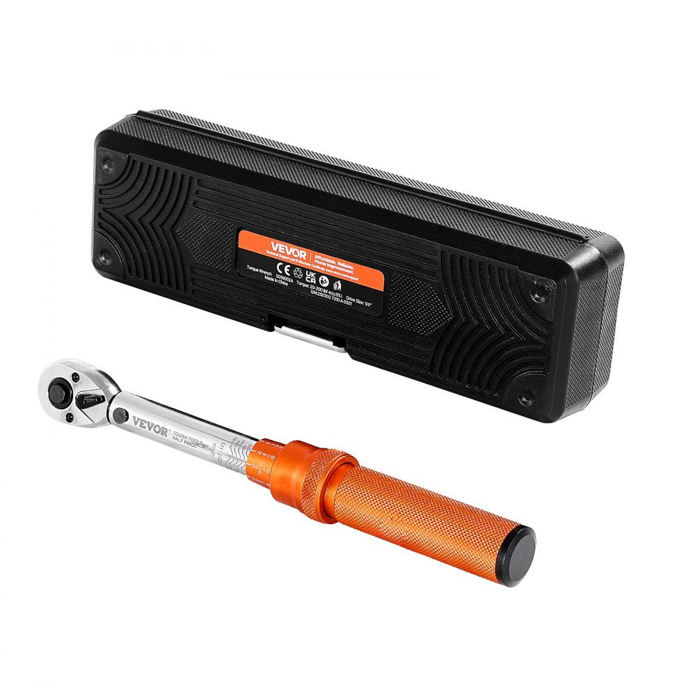 1/4" Drive Click Momentsleutel 2,3-22,6 Nm Tweeweg Momentsleutelset met Dual Range Schalen 72 Tanden ±3% Hoge Precisie Gelegeerd Staal voor Autoreparatie